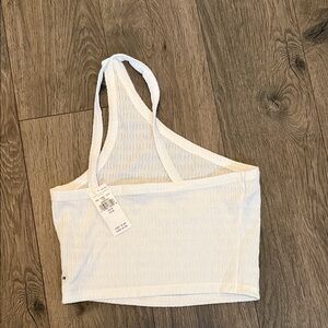 American Eagle Outfitters Light Cream Textured Top